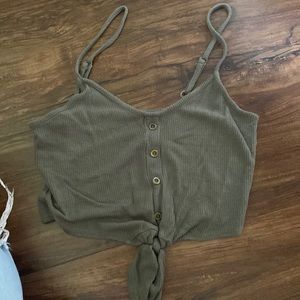 sage green crop top